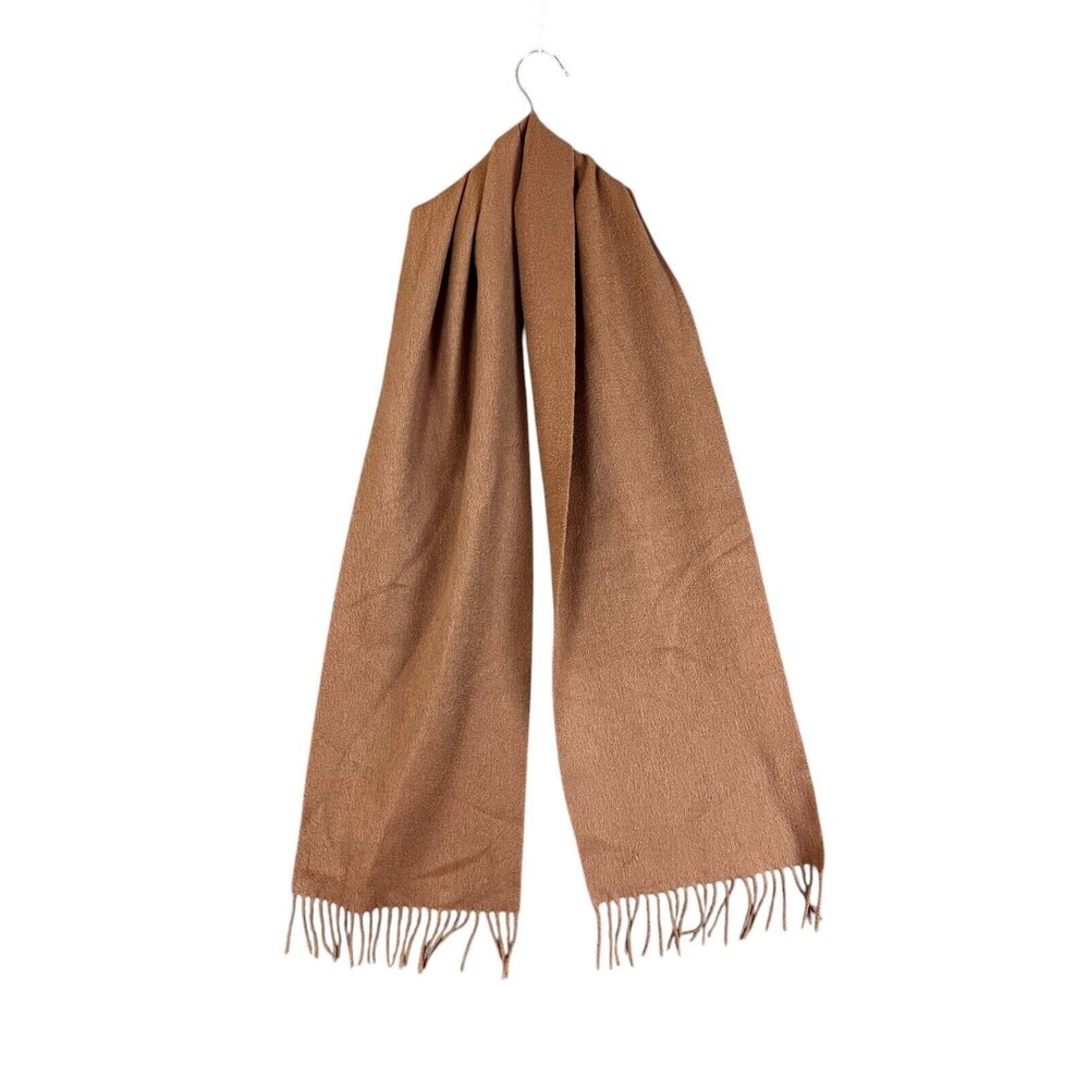 Target Cashmere Scarf Fringe Tan RN17730 Clean & Soft!